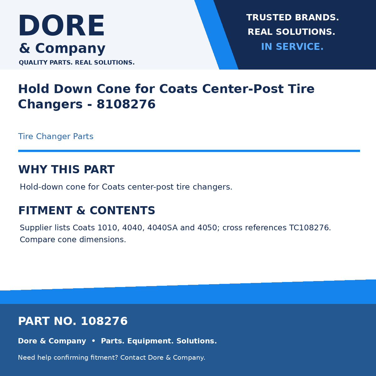 Dore & Company benefits and fitment card for 108276