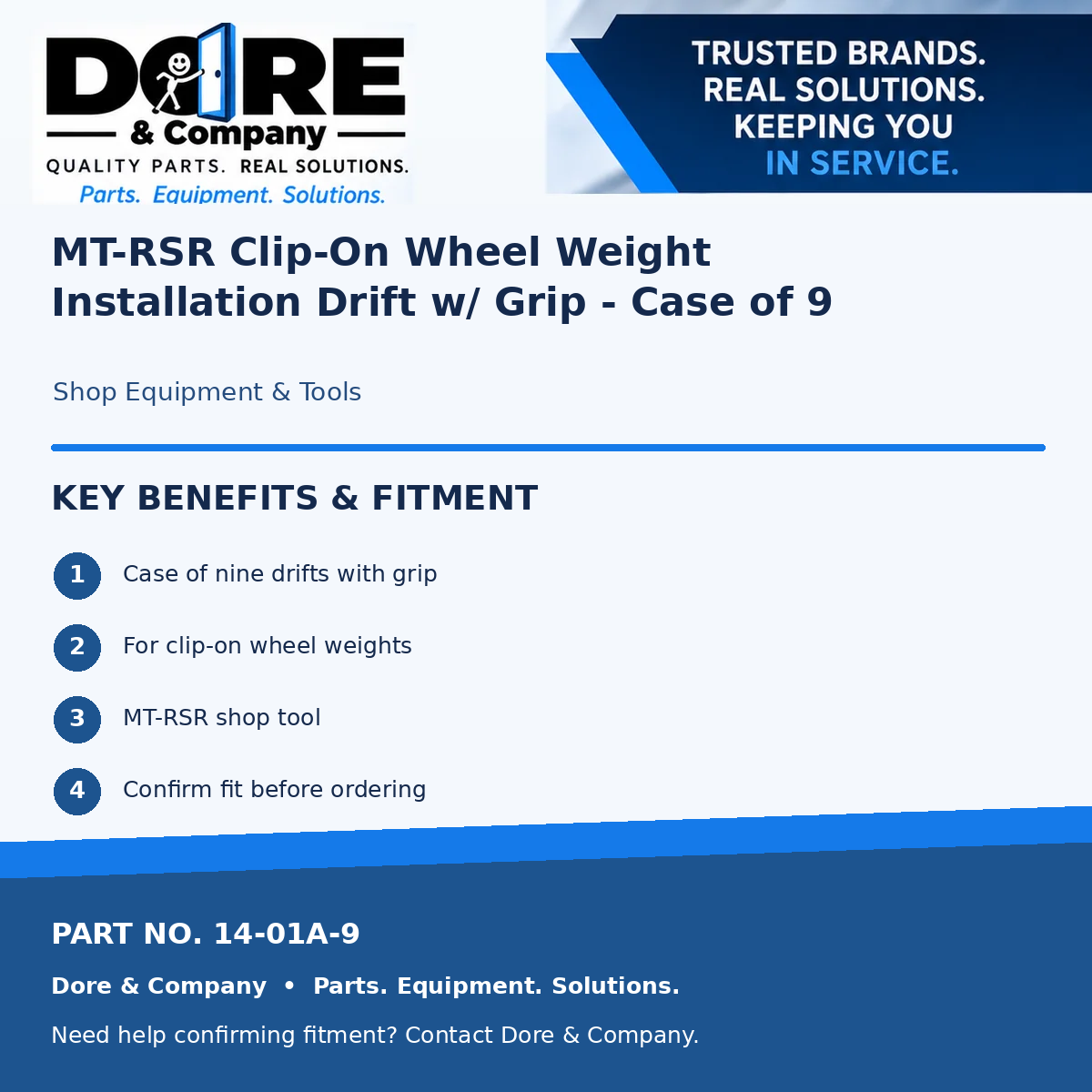 Dore & Company benefits and fitment for part 14-01A-9