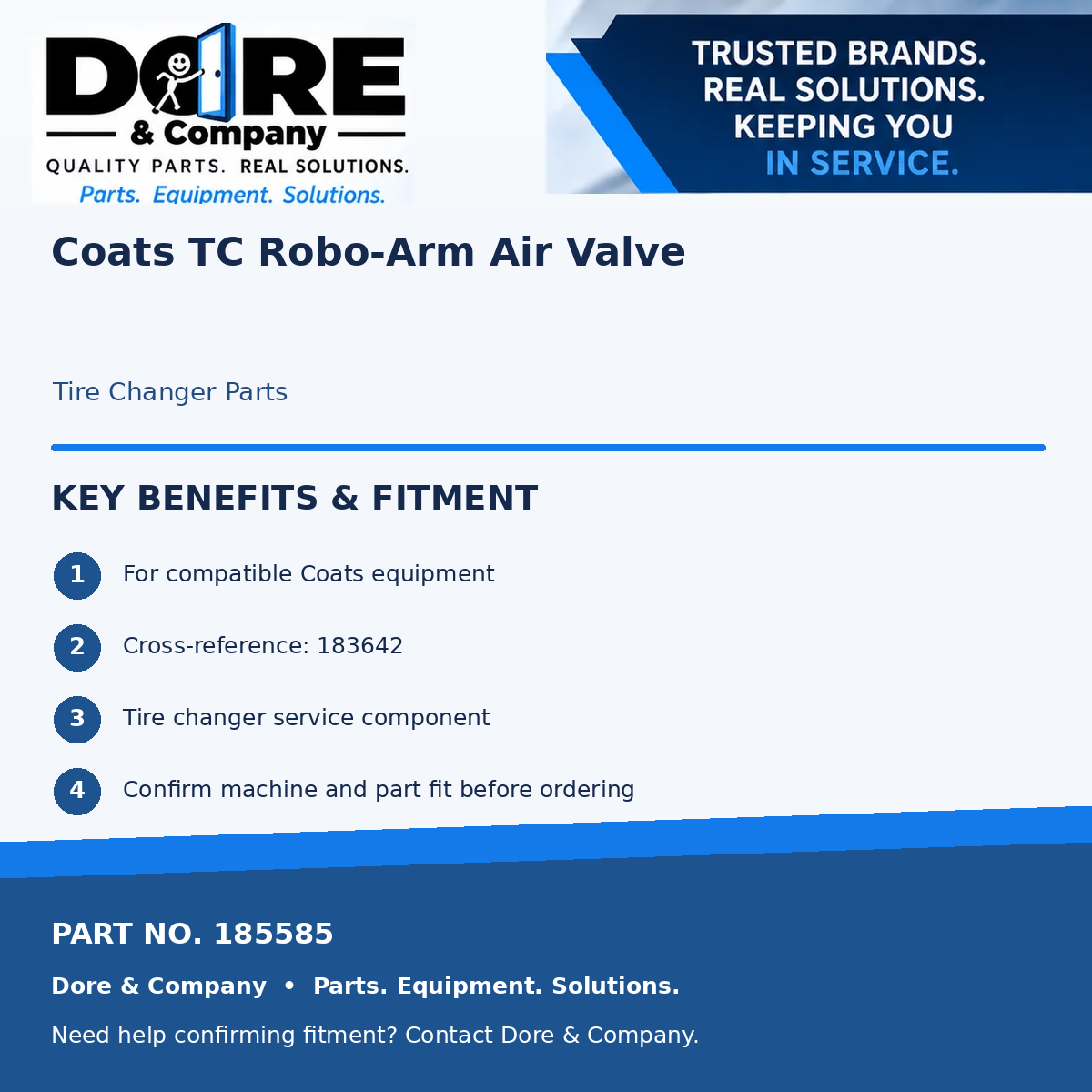 Dore & Company benefits and fitment for part 185585