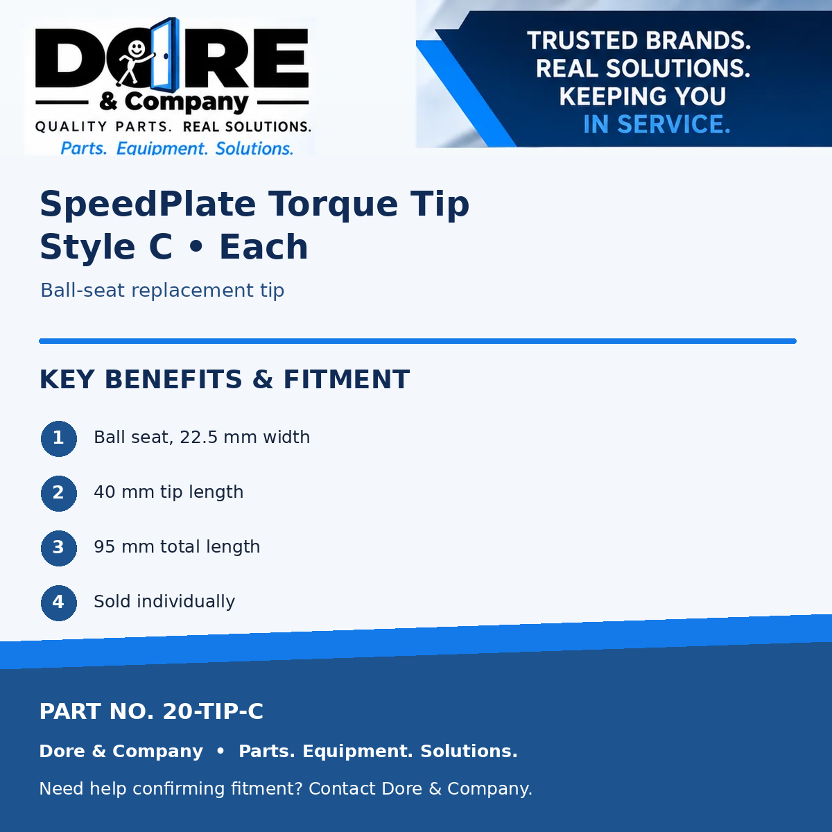20-TIP-C Dore & Company benefits and fitment