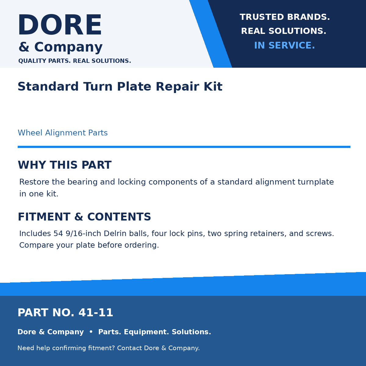 Dore & Company benefits and fitment card for 41-11