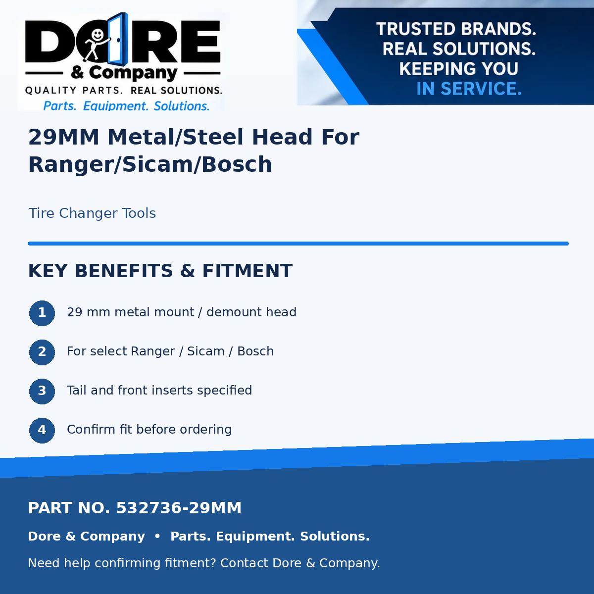 Dore & Company benefits and fitment for part 532736-29MM