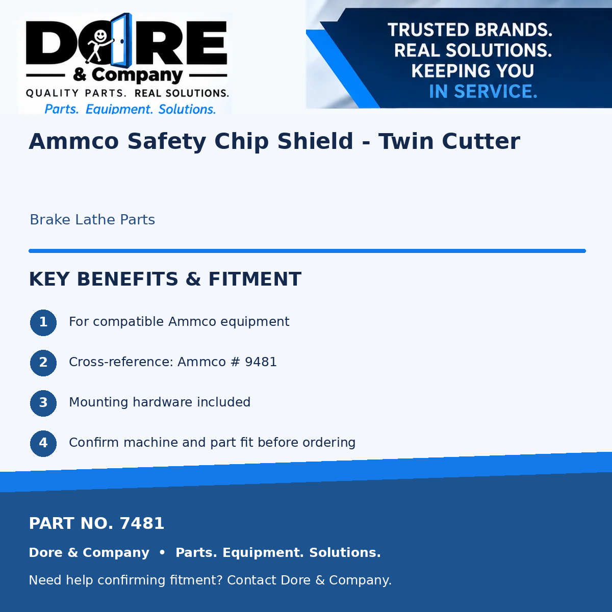 Dore & Company benefits and fitment for part 7481