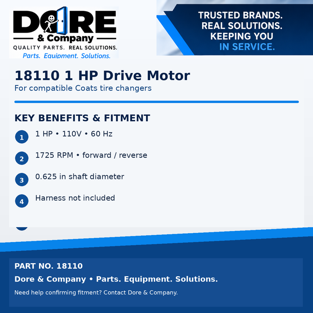 18110 key benefits and fitment - Dore & Company