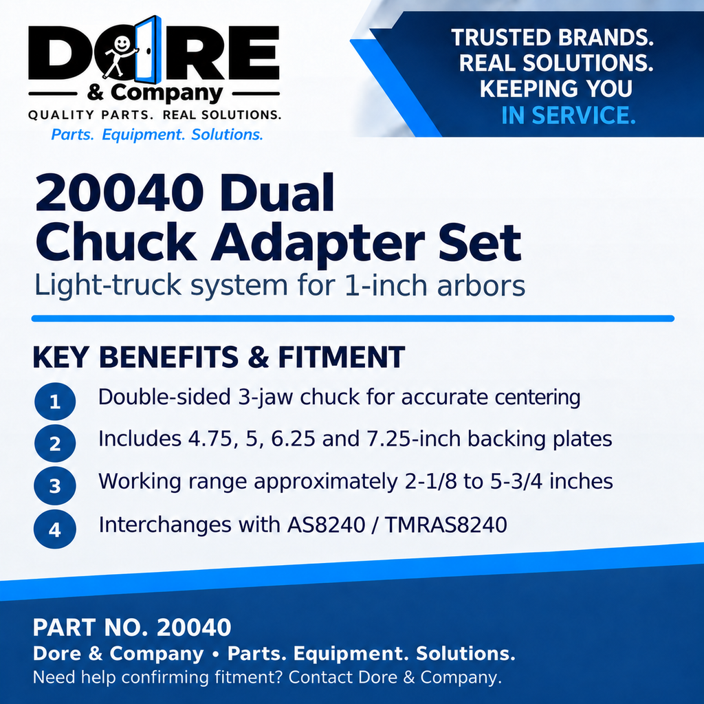 20040 Dual Chuck Adapter Set benefits and fitment – Dore & Company
