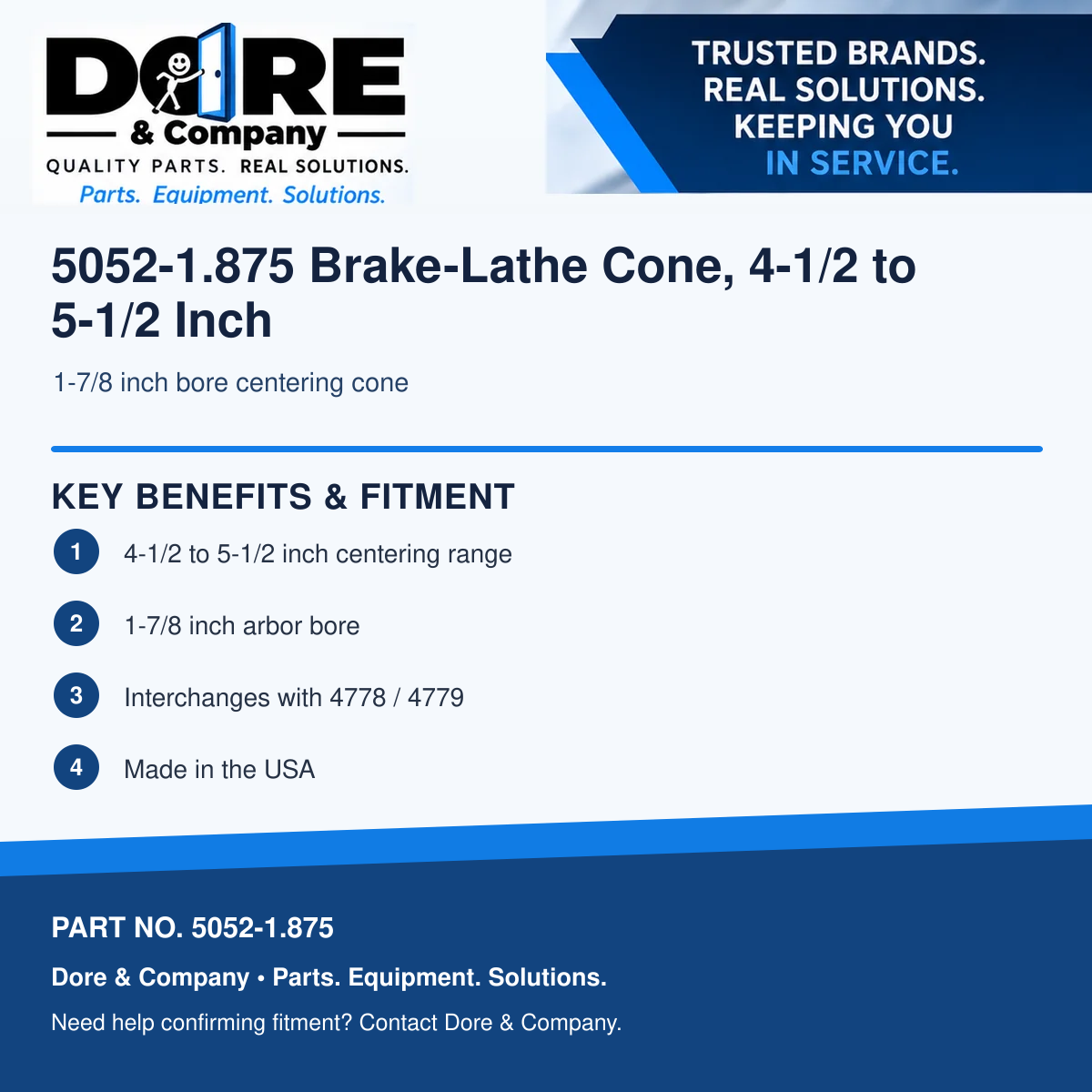 Dore and Company 5052-1.875 benefits and fitment information
