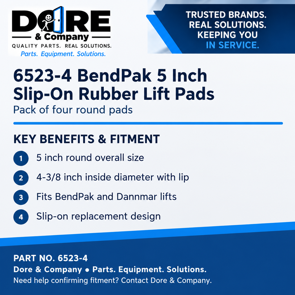 6523-4 BendPak lift pad benefits - Dore & Company