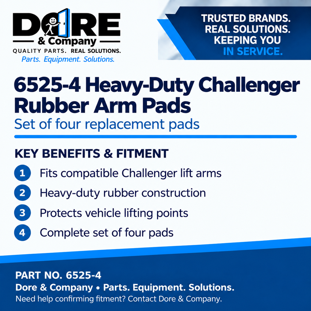 6525-4 Challenger rubber arm pads benefits and fitment - Dore & Company