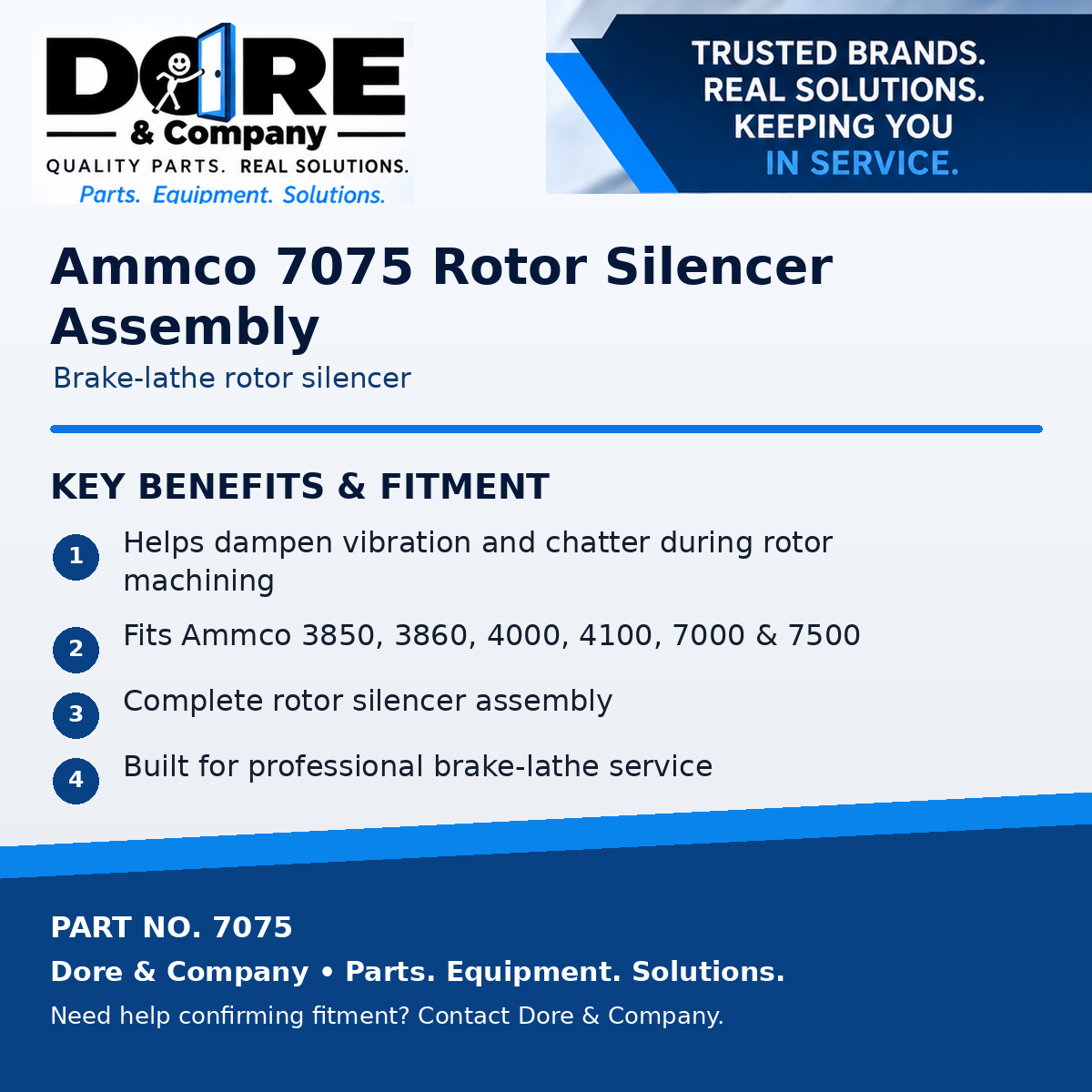 7075 rotor silencer assembly benefits and fitment - Dore & Company
