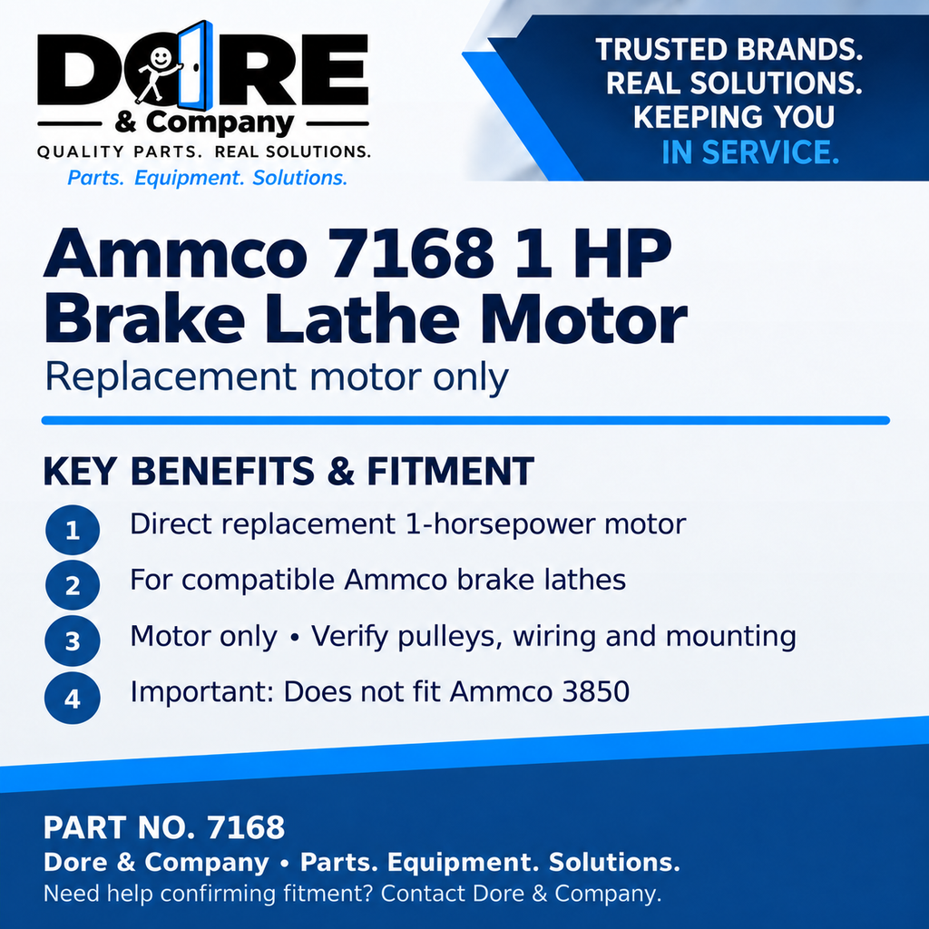 Ammco 7168 1 HP Brake Lathe Motor benefits and fitment – Dore & Company