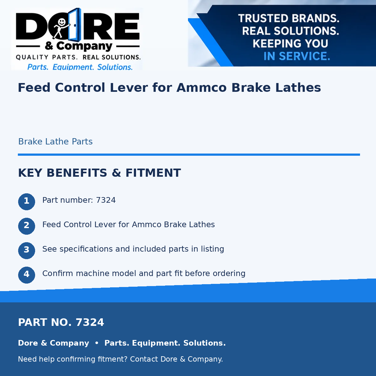 7324 benefits and fitment - Dore & Company