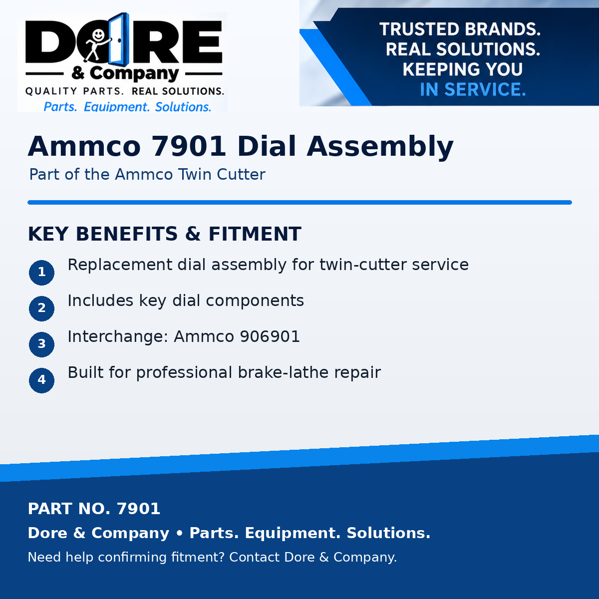 7901 dial assembly benefits and fitment - Dore & Company