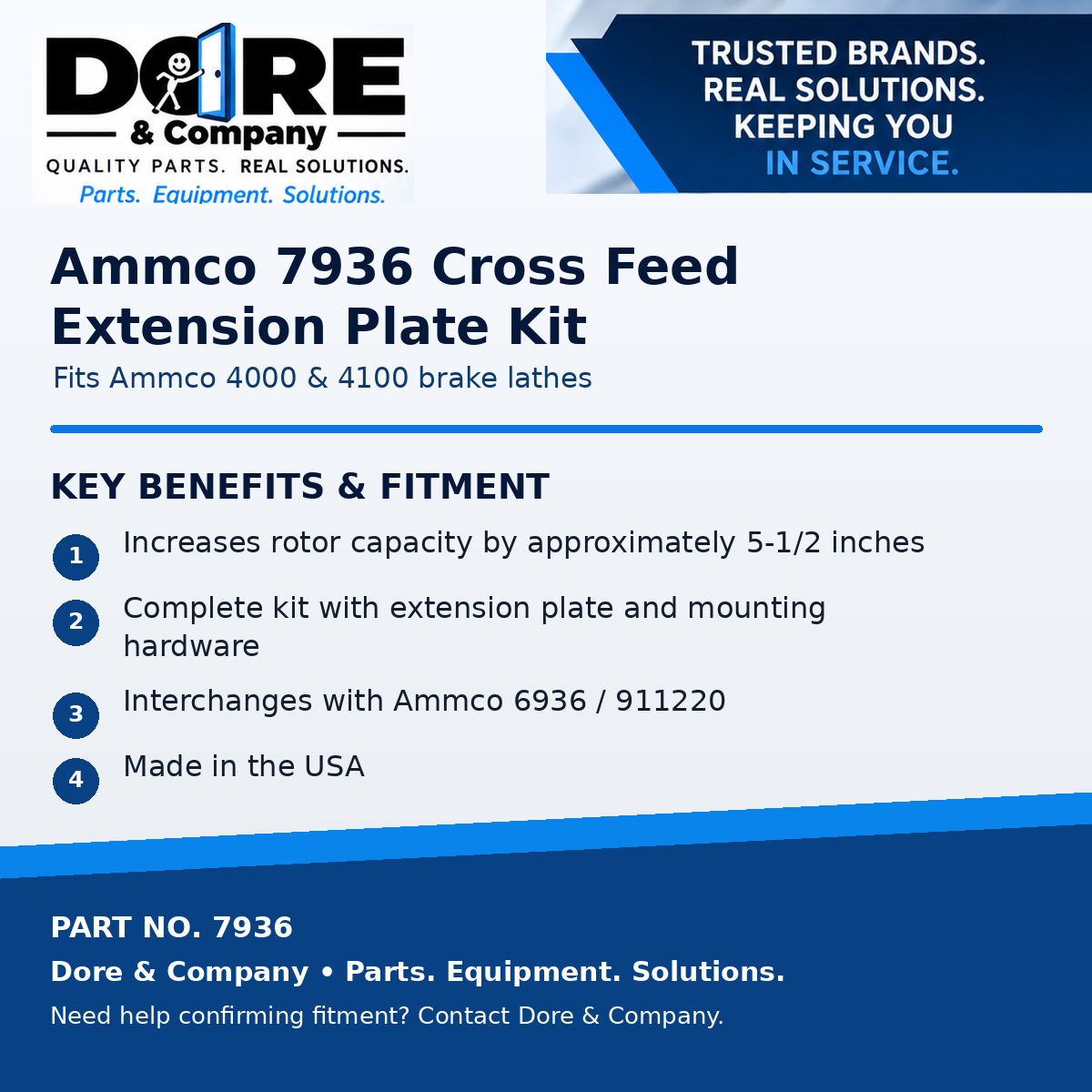 7936 cross feed extension plate kit benefits and fitment - Dore & Company