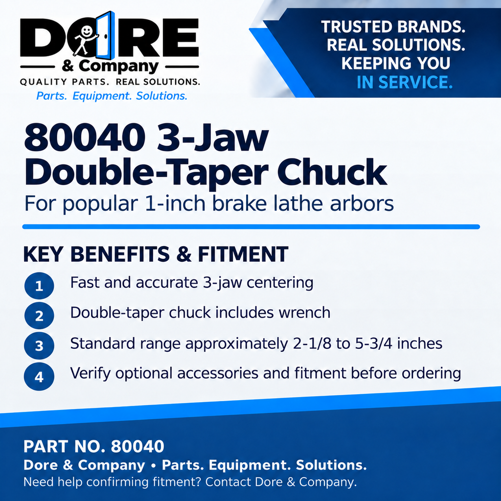80040 3-Jaw Double-Taper Chuck benefits and fitment – Dore & Company