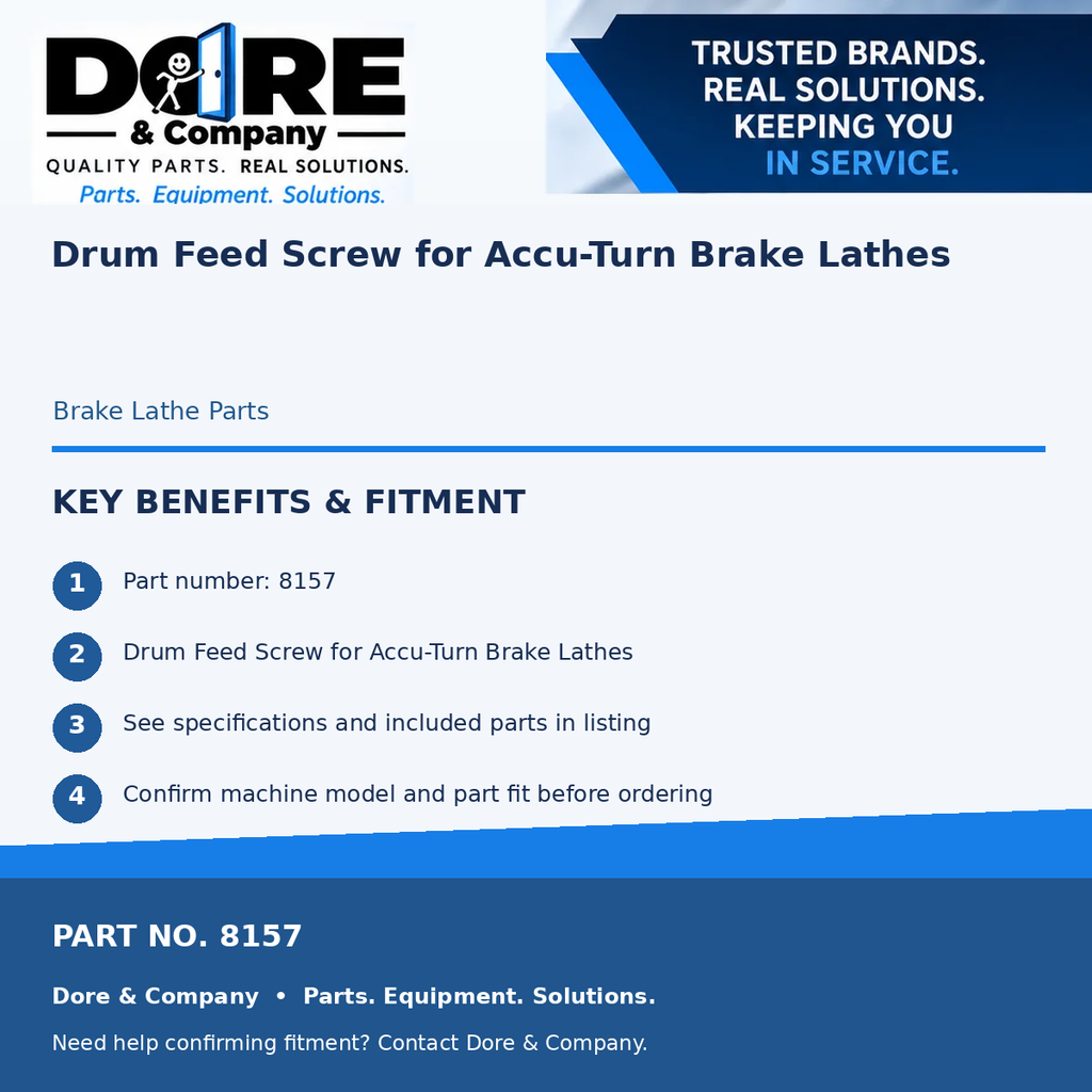 8157 benefits and fitment - Dore & Company