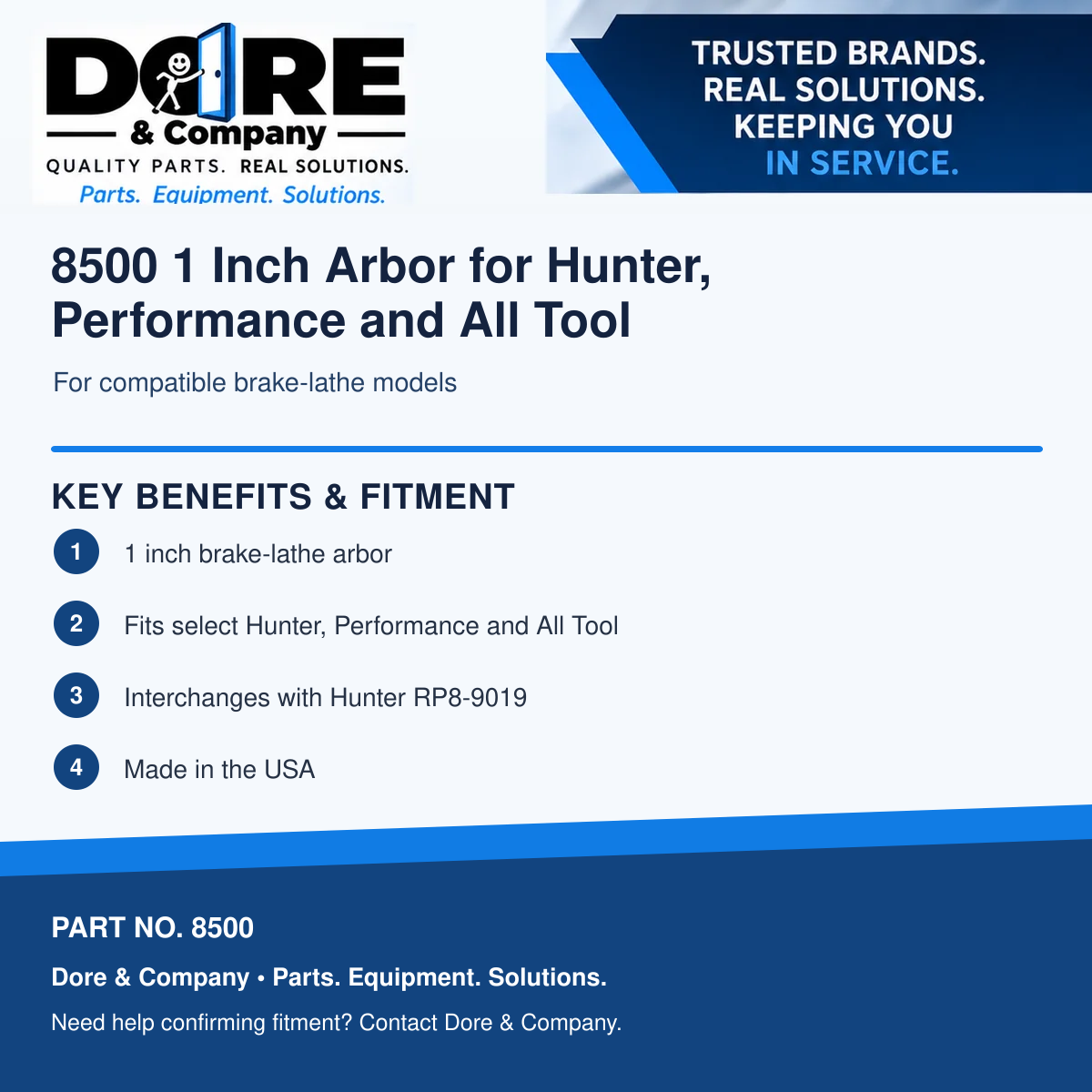 Dore and Company 8500 benefits and fitment information