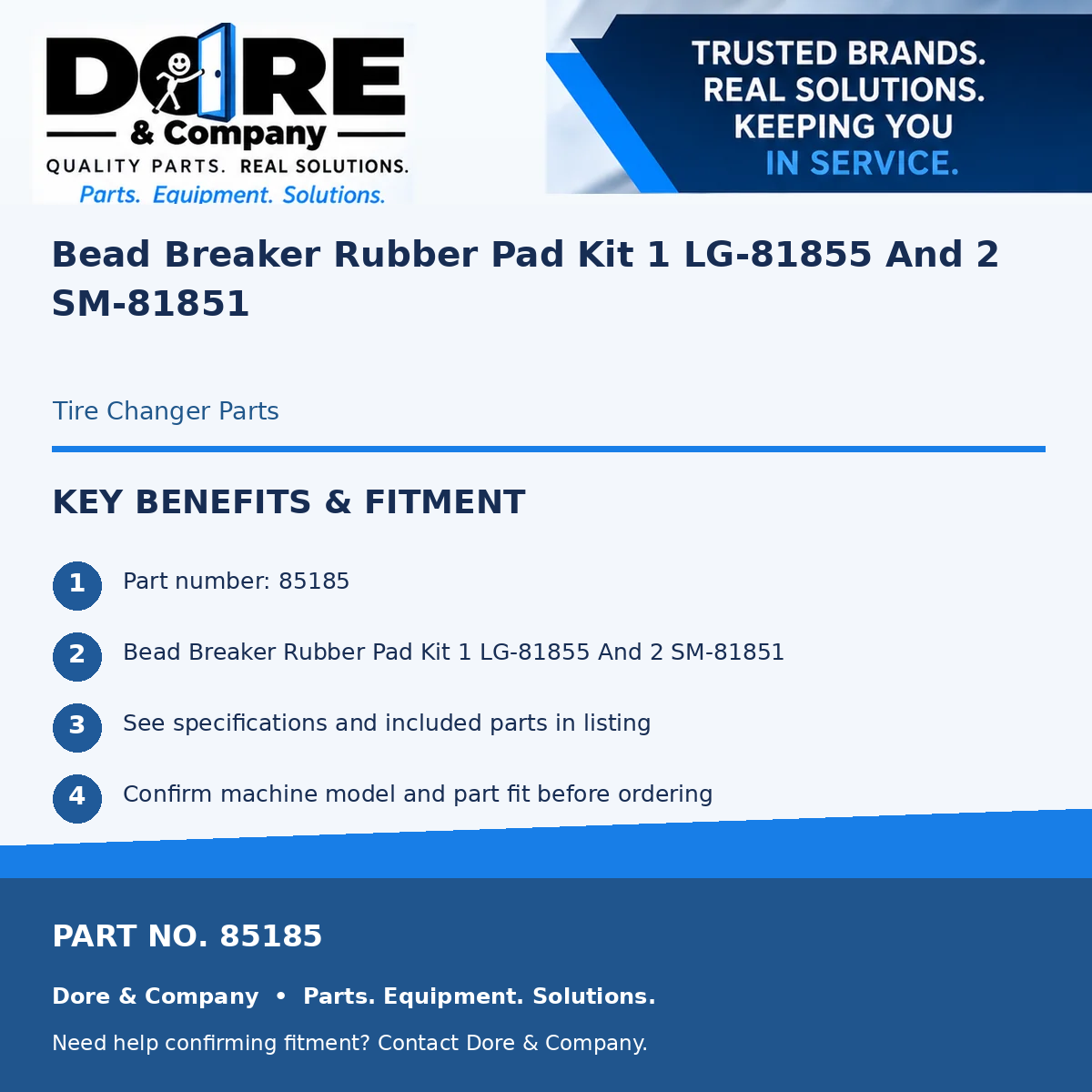 85185 benefits and fitment - Dore & Company