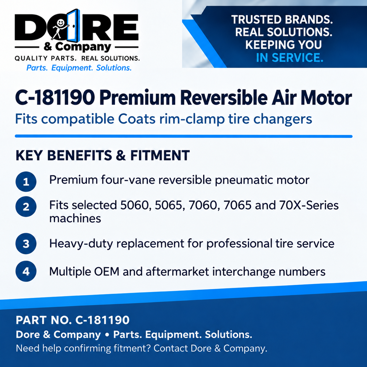 C-181190 premium reversible air motor benefits and fitment - Dore & Company