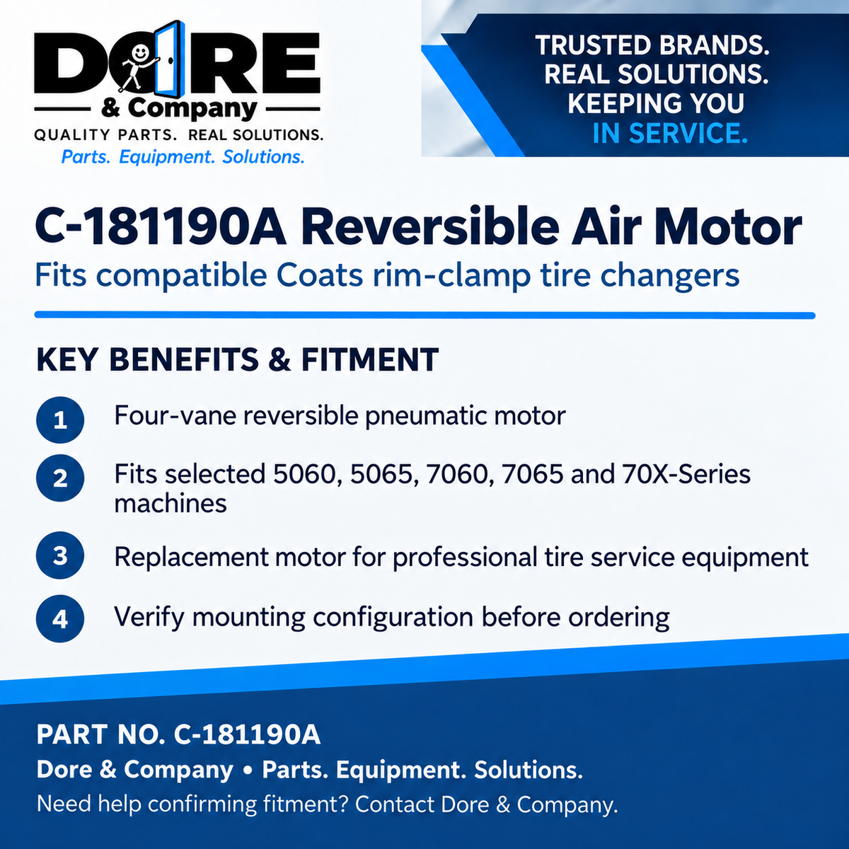 C-181190A reversible air motor benefits and fitment - Dore & Company