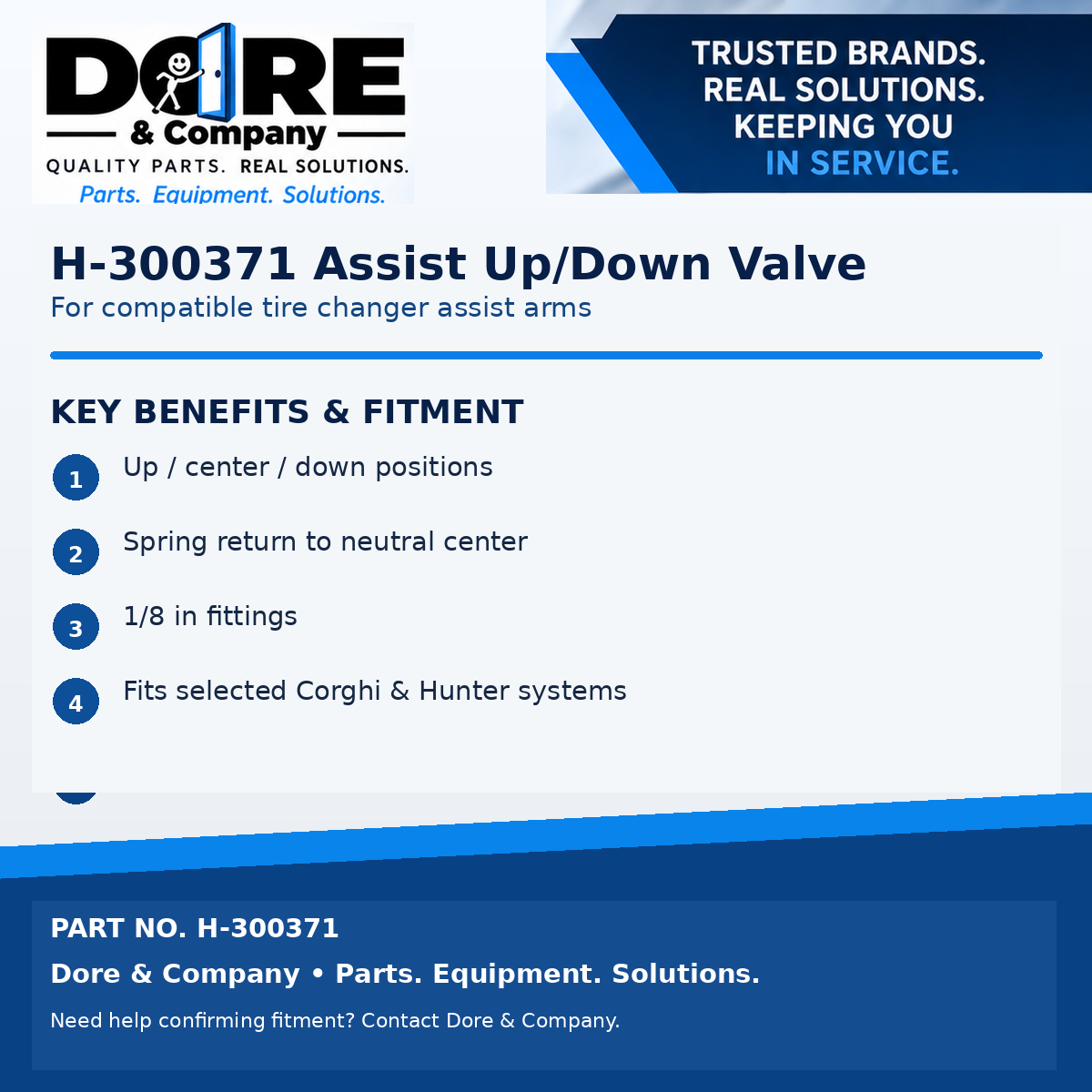 H-300371 key benefits and fitment - Dore & Company