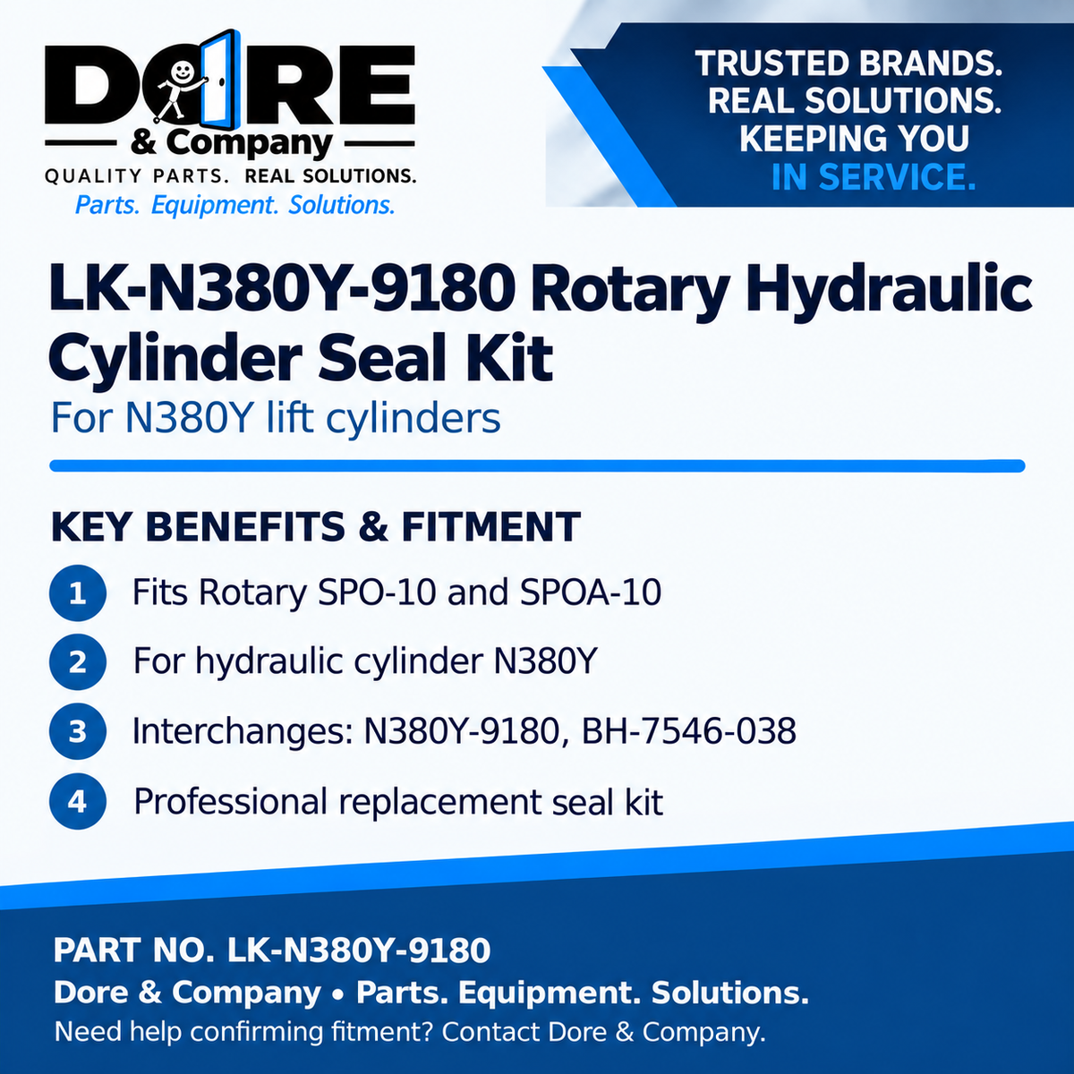 LK-N380Y-9180 seal kit benefits and fitment - Dore & Company