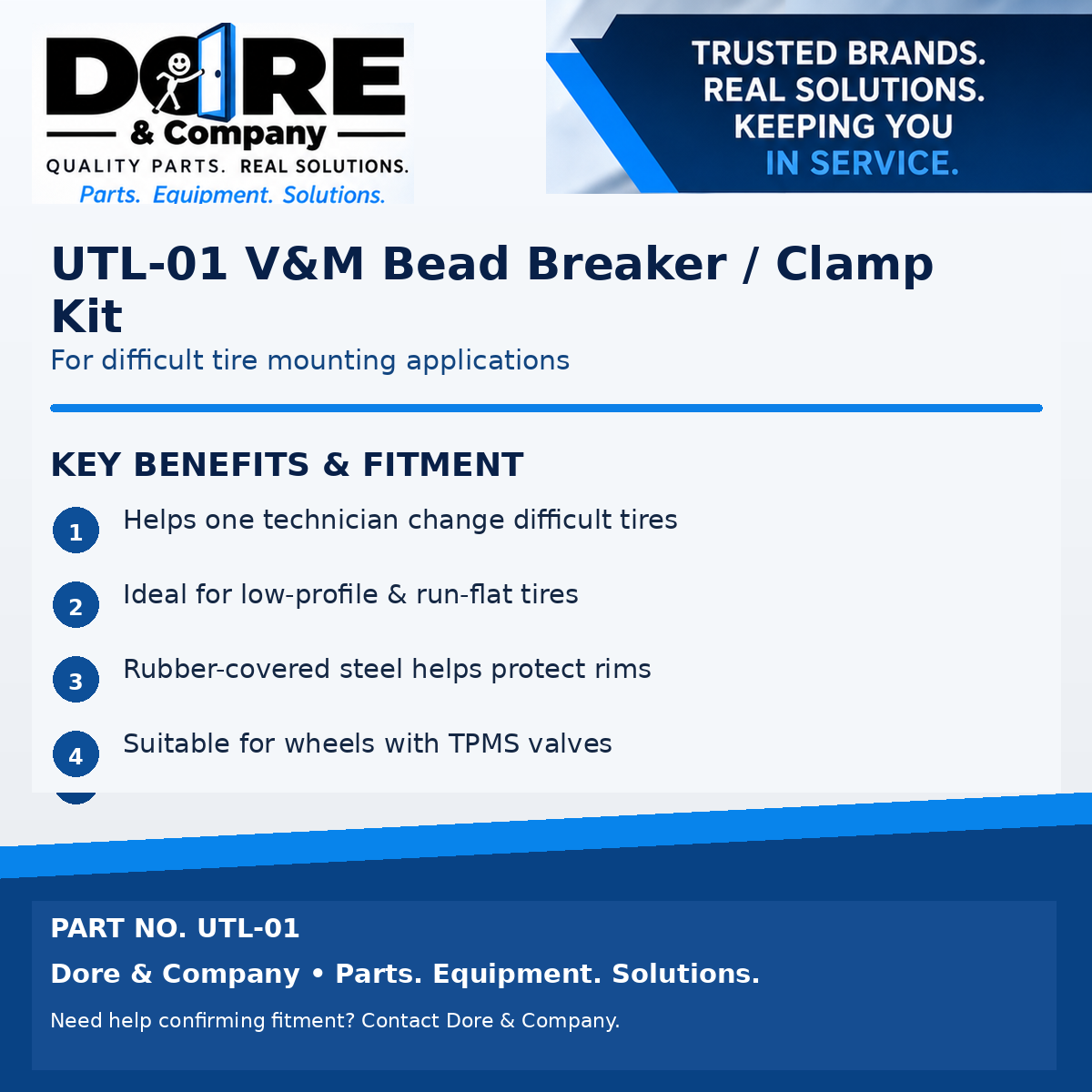 UTL-01 key benefits and fitment - Dore & Company