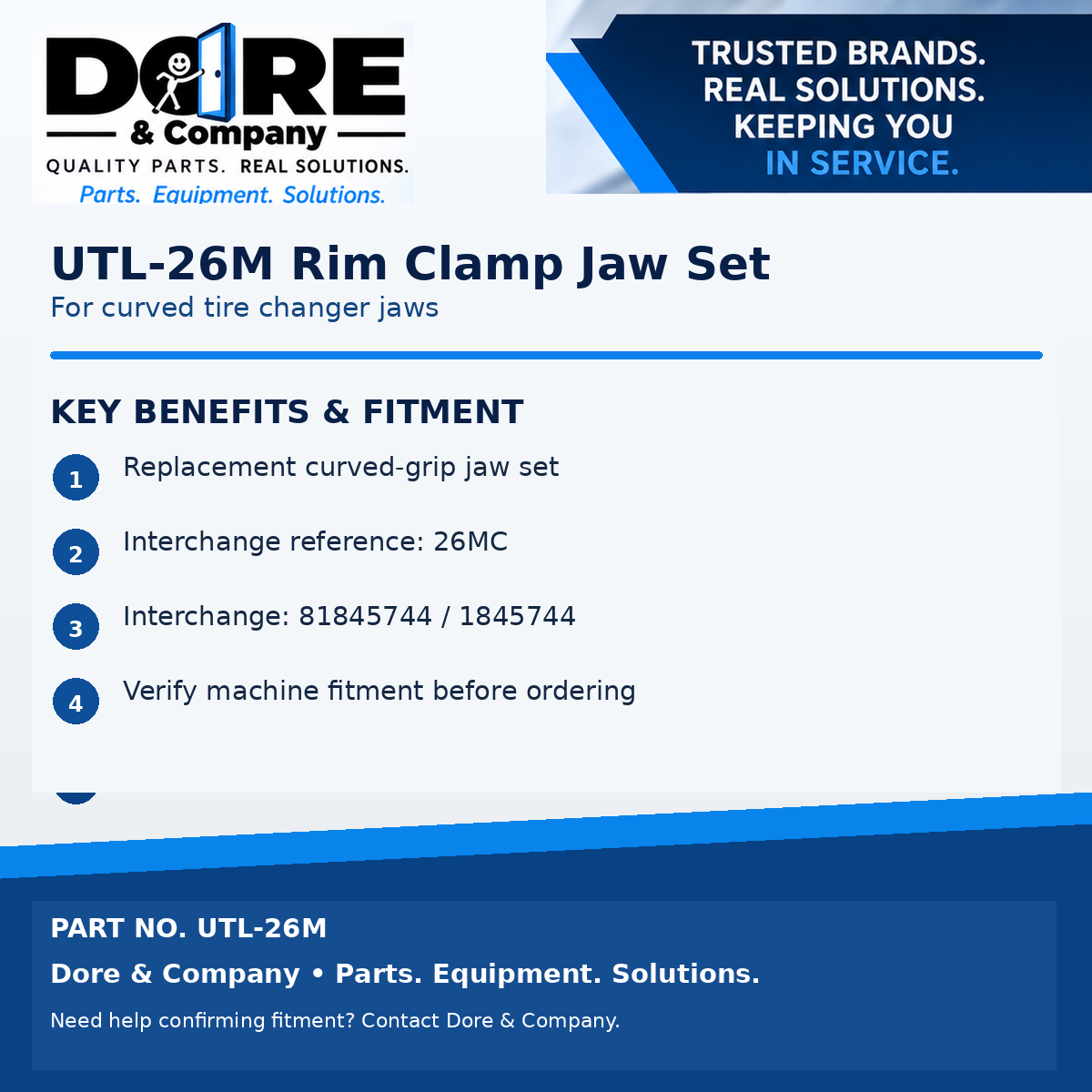 UTL-26M key benefits and fitment - Dore & Company