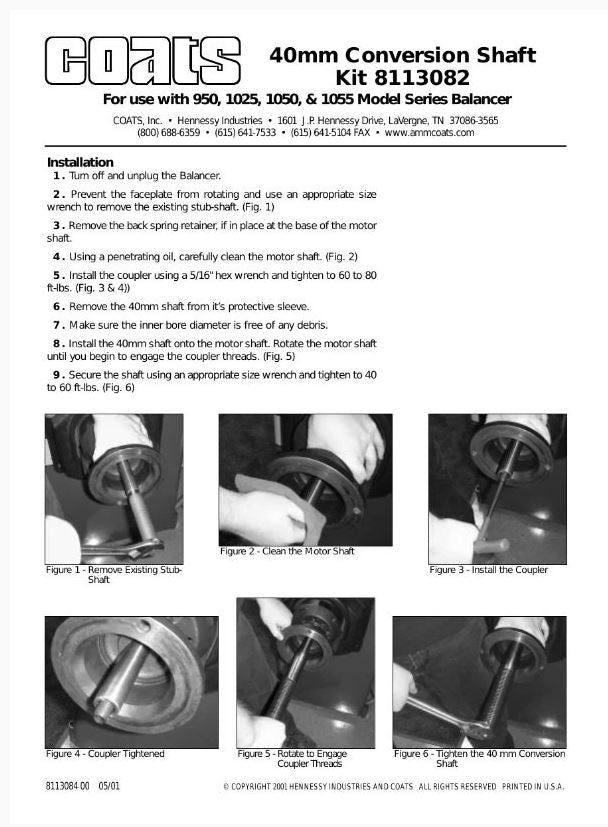 Conversion Wheel Balancer Shaft Converts 28 mm to 40 mm (Complete Kit) — supplier photo 2 of 2; part 13080