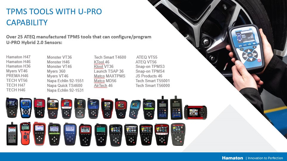 Hamaton H47 TPMS Tool with OBDII and 20 U-Pro Hybrid Sensors (Bundle) - Snap-in Valve — supplier photo 2 of 2; part HAM-B034